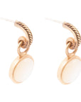 White Mother of Pearl Spotlight Golden Drop Earrings