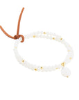 White Mother of Pearl Stretch Golden Bracelet
