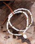 White Mother of Pearl Stretch Golden Bracelet