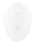 White Mother of Pearl Tear Drop Golden Pendant Necklace