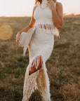 The Out West Tall Cowboy Boot in Cream