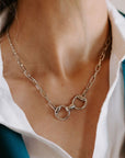 The Harlowe Horsebit Necklace in Silver