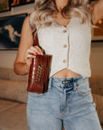Wide Clutch 6 Ring Chain Belt Bag
