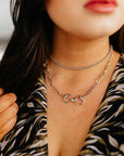 The Harlowe Horsebit Necklace in Silver