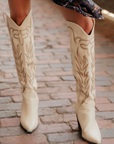 The Out West Tall Cowboy Boot in Cream