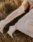 The Out West Tall Cowboy Boot in Cream