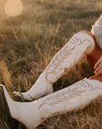 The Out West Tall Cowboy Boot in Cream