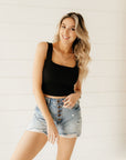 Cotton Square Neck Cropped Cami Top