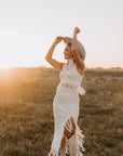 The Out West Tall Cowboy Boot in Cream