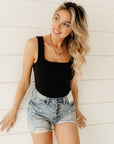 Cotton Square Neck Cropped Cami Top