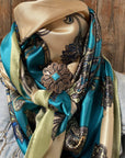 WRC299B Turquoise Paisley Wild Rag / Scarf - W141L Slide
