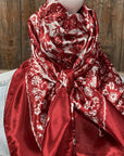 35x35" Red & Cream Paisley Wild Rag / Scarf WR143
