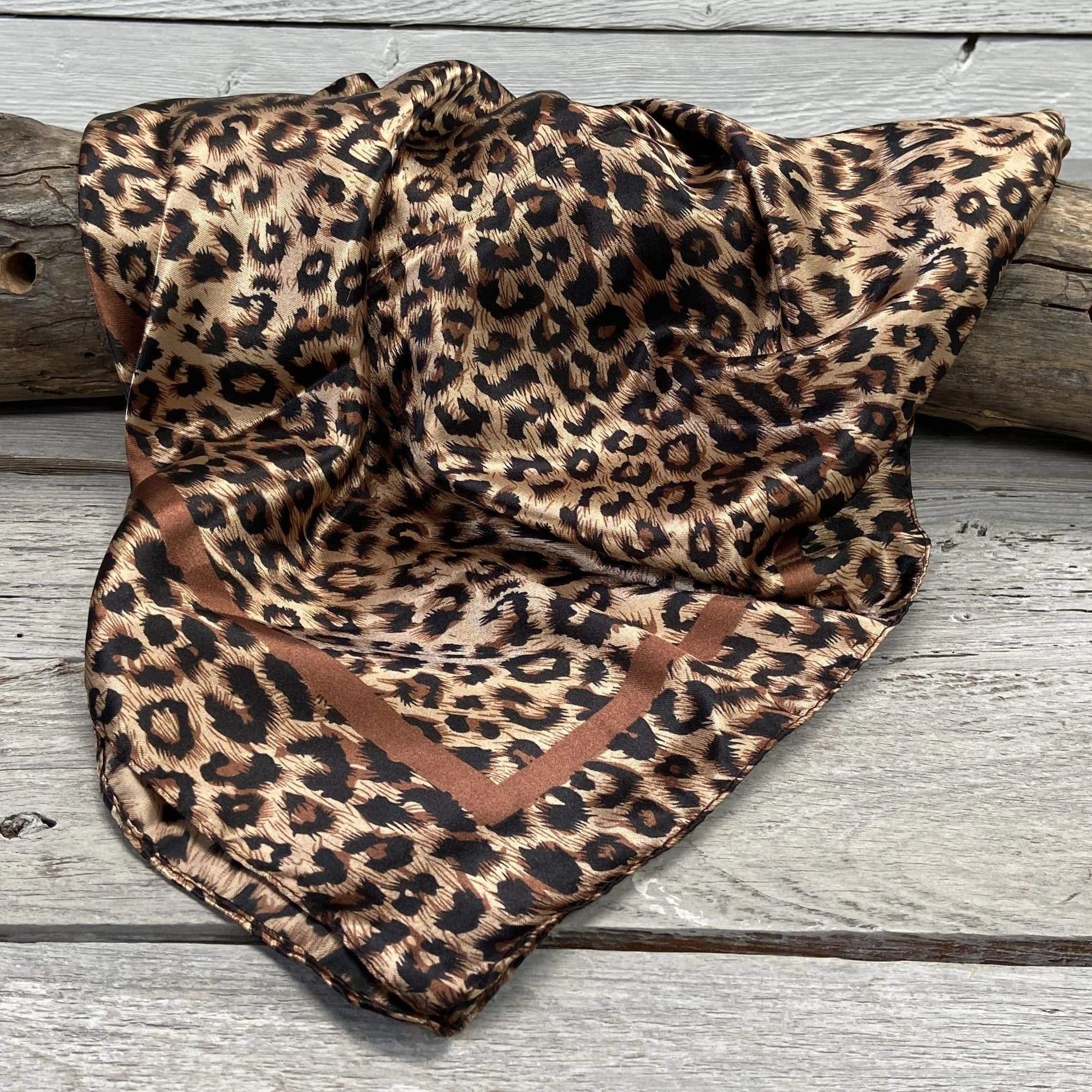 35X35"  Brown Leopard Wild Rag / Scarf WR169