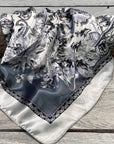 35X35" Silver & White Paisley Wild Rag / Scarf WR172