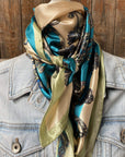 35X35" Turquoise Paisley Wild Rag / Scarf WR299