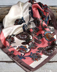 35X35" Pink & Brown Paisley Wild Rag / Scarf WR301