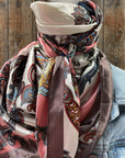 35X35" Pink & Brown Paisley Wild Rag / Scarf WR301