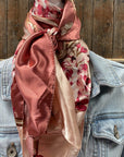 35X35" Raspberry Pink Floral Wild Rag / Scarf WR403