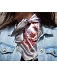 35X35" Grey & Pink Floral Wild Rag / Scarf WR852