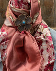 35X35" Raspberry Pink Floral Wild Rag / Scarf - W111L Slide WRC403B