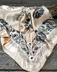 35X35" Light Pink & Grey Paisley Wild Rag / Scarf - W132L Slide WRC435C