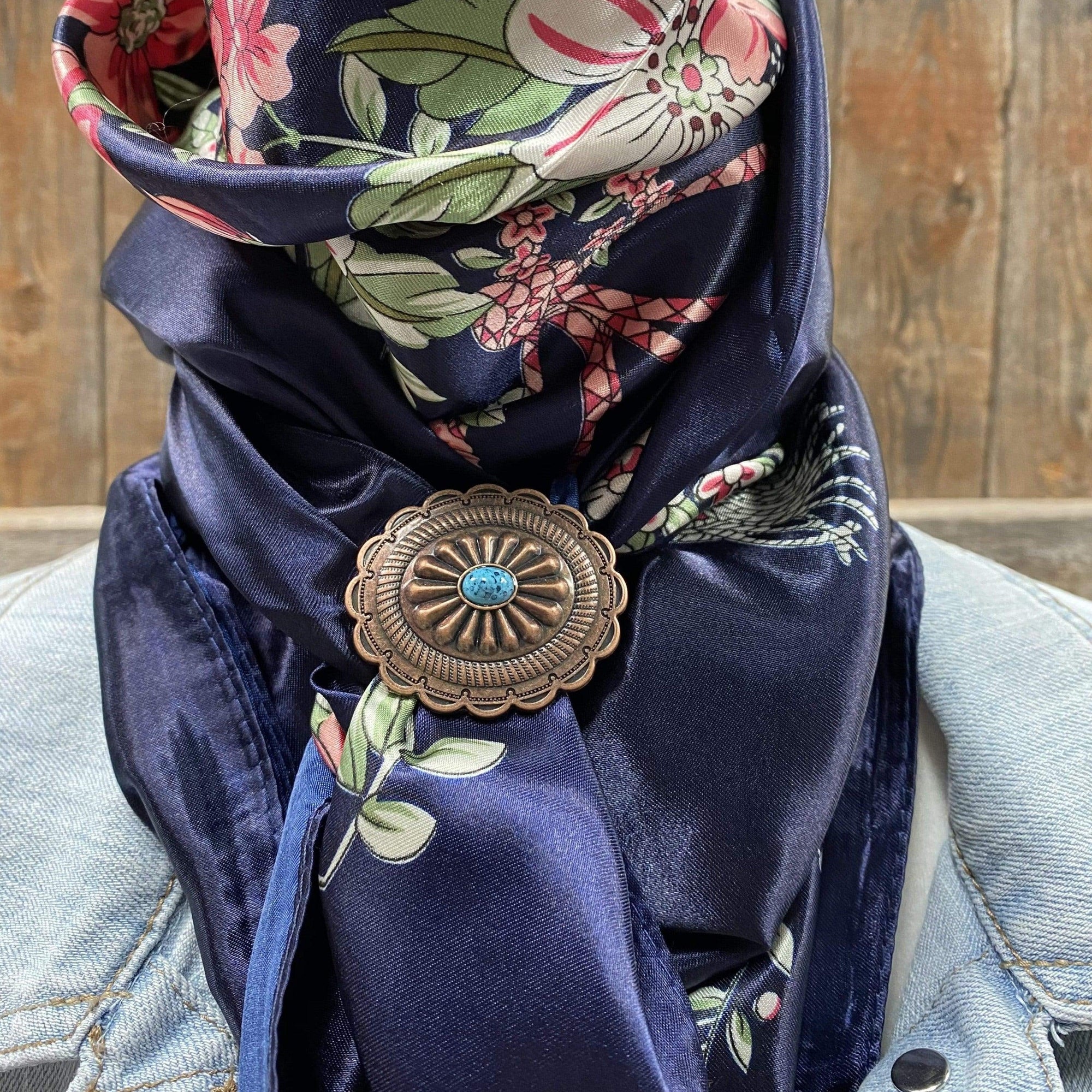 35X35" Rose Buds & Tassels Wild Rag / Scarf - W179L Slide WRC51B