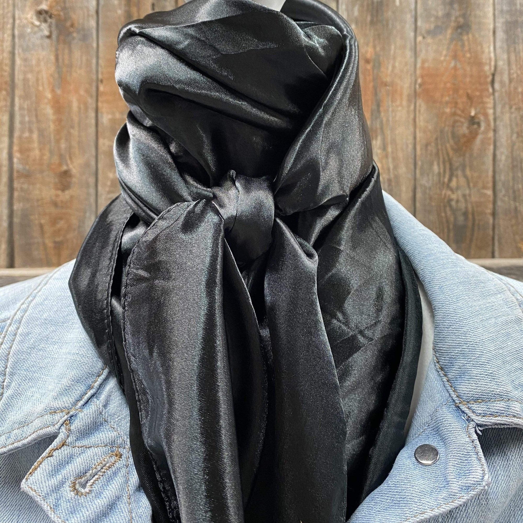 35X35"  Solid Black  Wild Rag / Scarf WRS4