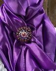 35X35"  Solid Purple Wild Rag / Scarf - Copper Fuchsia, AB, & Lilac Slide WRSC1A