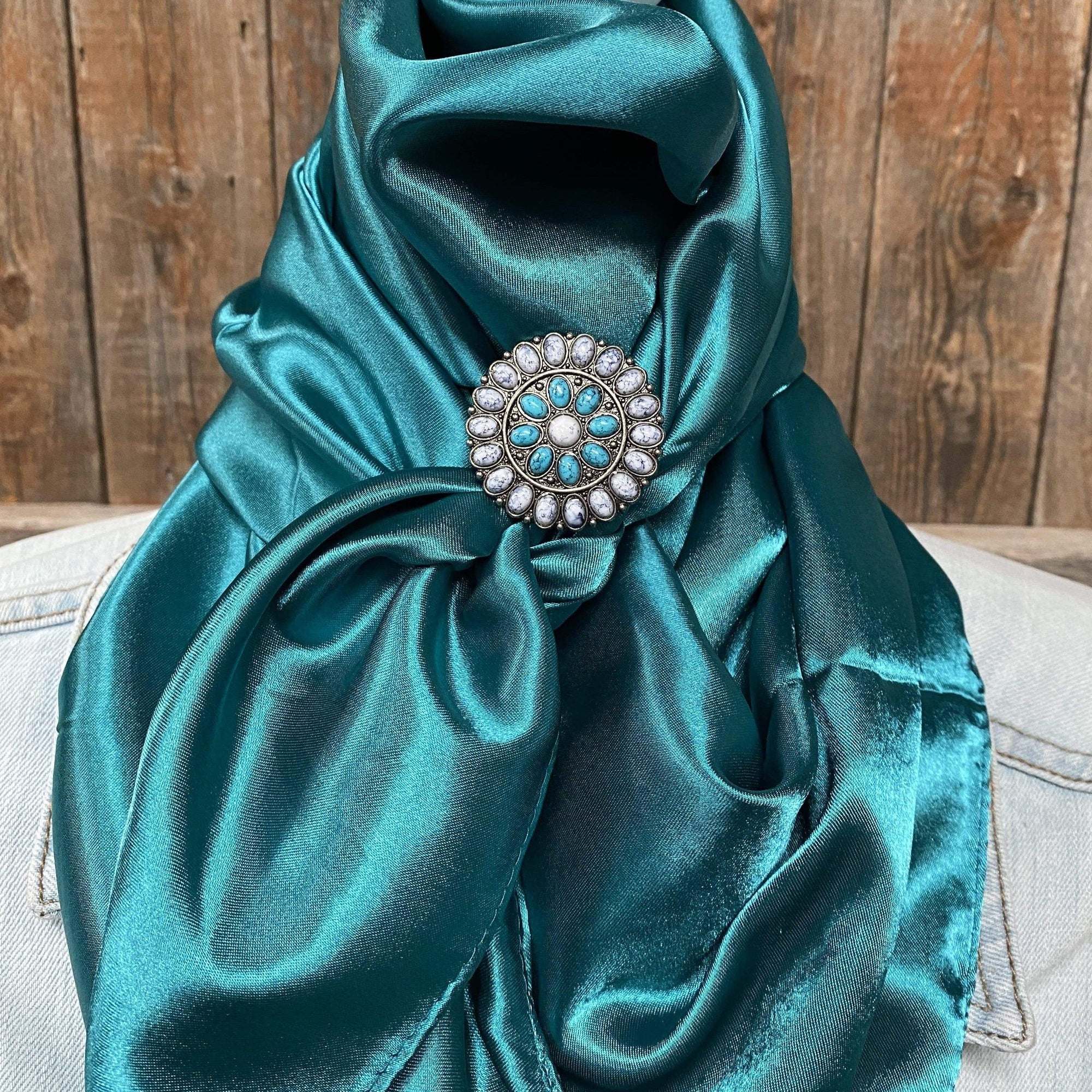 35X35"  Solid Teal Wild Rag / Scarf -Slide W212 WRSC5E