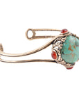 Wilder Turquoise Carnelian and Bronze Cuff Bracelet