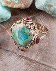 Wilder Blue Turquoise Golden Statement Ring