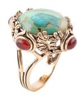 Wilder Blue Turquoise Golden Statement Ring