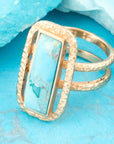 Willa Blue Turquoise Golden Statement Ring