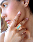 Willa Blue Turquoise Golden Statement Ring