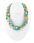 Windswept Multi-Layered Colorful Beaded Statement Necklace