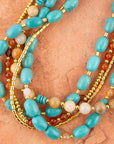 Windswept Multi-Layered Colorful Beaded Statement Necklace