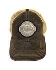 I Wonder if Whiskey Thinks About Me Too Distressed Snap Back Trucker Hat
