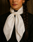 35X35" White Jacquard Wild Rag / Scarf WR4083