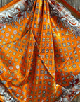 35X35"  Orange  Multi-Floral Wild Rag / Scarf WR913