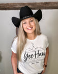Boot Stitch Yee Haw T-Shirt Bourbon Cowgirl