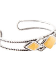 Yellow Agate and Sterling Silver Cuff Bracelet