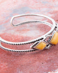 Yellow Agate and Sterling Silver Cuff Bracelet