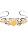 Yellow Agate and Sterling Silver Cuff Bracelet