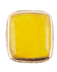 Yellow Agate and Golden Statement Ring