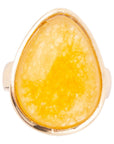 Yellow Quartz and Bronze Drop Ring