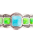Zion Blue and Lime Green Turquoise Sterling Silver Ring