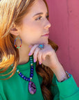 Zion Blue Turquoise Colorful Golden Cross Ring