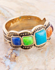 Zion Blue Turquoise Colorful Golden Ring