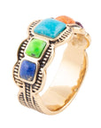 Zion Blue Turquoise Colorful Golden Ring
