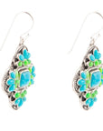 Zion Blue Turquoise Sterling Silver Cross Statement Earrings